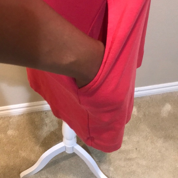 Ellen TRACY 94% Pima Cotton 6% Spandex Crew Neck Tee Shirt Dress Side Pockets-S - Picture 5 of 10